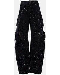 The Attico - Fern Studded High-Rise Cargo Jeans - Lyst