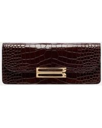 Victoria Beckham - Dorian East-West Croc-Effect Leather Clutch - Lyst