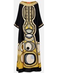 La DoubleJ - Muumuu Printed Silk Twill Maxi Dress - Lyst