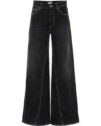 Ganni High-rise Wide-leg Jeans - Black