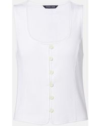 Veronica Beard - Quenby Ribbed-Knit Cotton-Blend Top - Lyst