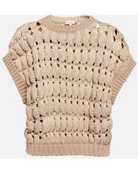 Brunello Cucinelli - Cotton-blend Sweater Vest - Lyst