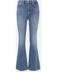 FRAME - Le Easy Flare Raw Fray Flared Jeans - Lyst
