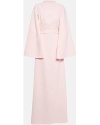 Safiyaa - Cape-detail Crepe Gown - Lyst