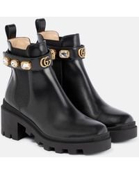 Gucci - Trip Bootie With Jewels - Lyst