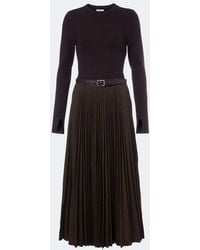 Jonathan Simkhai - Abilene Checked Ribbed-Knit Pleated Midi Dress - Lyst
