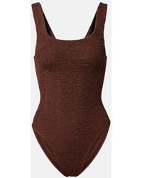 Hunza G - Coverage Square Neck Swimsuit - Lyst