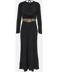 RIXO London - Elena Embellished Crepe Midi Dress - Lyst
