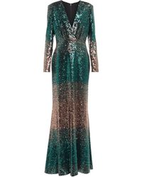 Elie Saab Sequined Gown - Green
