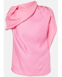 Dries Van Noten - Draped Silk Satin Top - Lyst