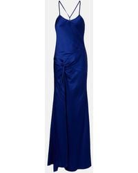 Victoria Beckham - Gathered Crepe Satin Gown - Lyst