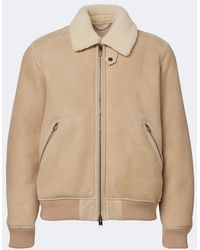 Canali - Shearling-Trimmed Suede Blouson Jacket - Lyst