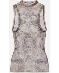 Jean Paul Gaultier - Medallion Printed Mesh Tank Top - Lyst