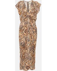 Isabel Marant - Lyndsay Printed Gathered Midi Dress - Lyst