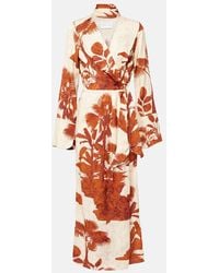 Johanna Ortiz - Unmooring Tie-Neck Printed Maxi Dress - Lyst