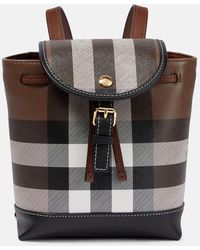 Burberry - Micro Checked Canvas Backpack - Lyst