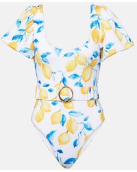 Alexandra Miro - Banador Jeanie Estampado Con Cinturon - Lyst