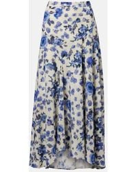 Isabel Marant - Sakura Pleated Floral-Print Silk-Blend Midi Skirt - Lyst