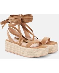 Gianvito Rossi - Suede-Trimmed Platform Espadrilles - Lyst
