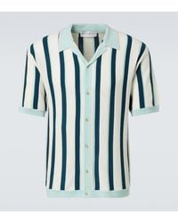 King & Tuckfield - Striped Knitted Wool Bowling Shirt - Lyst