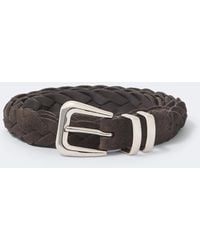 Brunello Cucinelli - Braided Suede Belt - Lyst