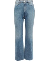 Jean droit court à taille haute Jean 3x1 en coloris Bleu Femme Vêtements Jeans Pantalons capri et pantacourts 