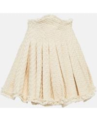 Balmain - Cotton-blend Tweed Pleated Skirt - Lyst