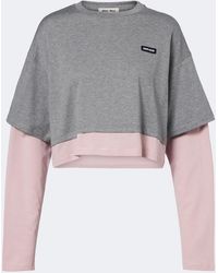 Miu Miu - Layered Cotton Jersey T-Shirt - Lyst
