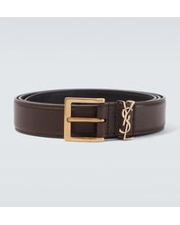 Saint Laurent - Cassandre Leather Belt - Lyst
