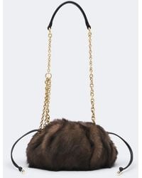 Chloé - Plisse Shearling Shoulder Bag - Lyst