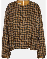 Dries Van Noten - Blouse En Satin A Motif Pied-De-Poule - Lyst