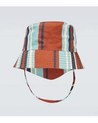 Prada - Striped Cotton Bucket Hat - Lyst