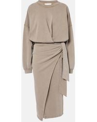 Isabel Marant - Sandrina Draped Cotton Midi Dress - Lyst