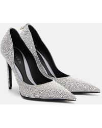 McQueen - Skull Studded Satin Pumps - Lyst