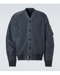 Sacai - Paneled Knitted Twill Blouson - Lyst