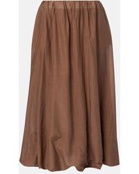 Velvet - Ines Cotton And Silk Voile Maxi Skirt - Lyst