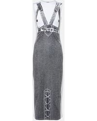Jean Paul Gaultier - Vestido largo sin mangas blanco negro - Lyst