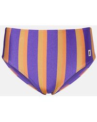Saint Laurent - Striped Bikini Bottoms - Lyst