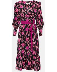 Diane von Furstenberg - Blade Printed Crepe Wrap Dress - Lyst