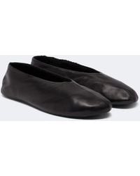 The Row - Stella Shearling-Trimmed Leather Ballet Flats - Lyst