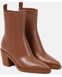 Gianvito Rossi Ankle Boots Dylan aus Leder - Braun