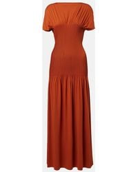 TOTEME - Pleated Jersey Maxi Dress - Lyst