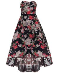 Marchesa notte Abito bustier in broccato - Nero