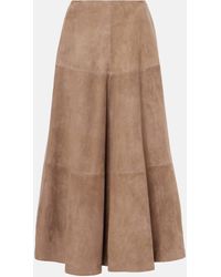 Altuzarra - Varda Suede Midi Skirt - Lyst