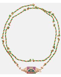 Marie Lichtenberg - Halskette Believe mit 18kt Rosegold, Emaille und Edelsteinen - Lyst