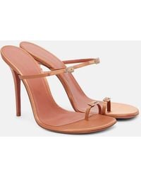 AMINA MUADDI - Adut 105 Embellished Satin Sandals - Lyst