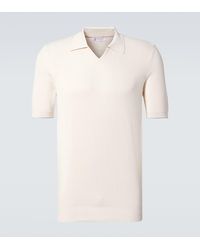 Brunello Cucinelli - Ribbed-Knit Cotton Polo Sweater - Lyst