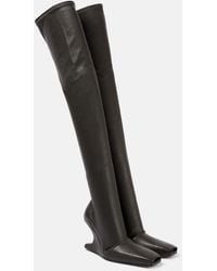 Rick Owens - Stretch Lambskin Over-The-Knee Boots - Lyst