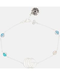 Gucci - Armband Double G Aus Sterlingsilber Mit Perlmutt Und Topas - Lyst