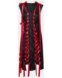 Simone Rocha - Midikleid Aus Brokat Mit Satin - Lyst